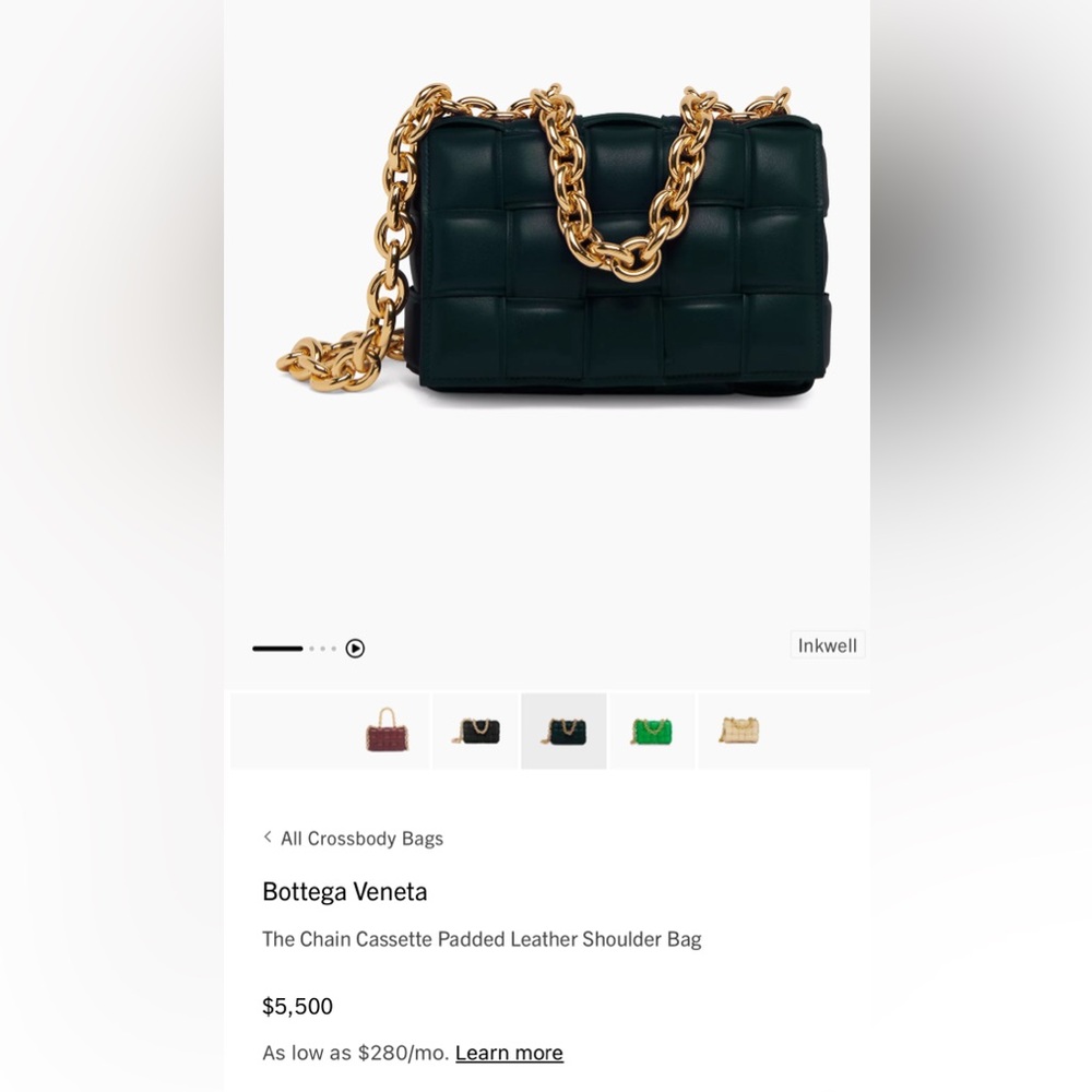 Bottega veneta green bag purchased from Design District Store in Miami